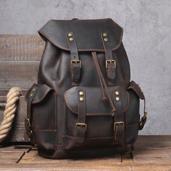 men's vintage crazy horse leather backpack large capacity genuine daypack lappc document cowhide
men's vintage crazy horse leather backpack large capacity genuine daypack lappc document cowhide