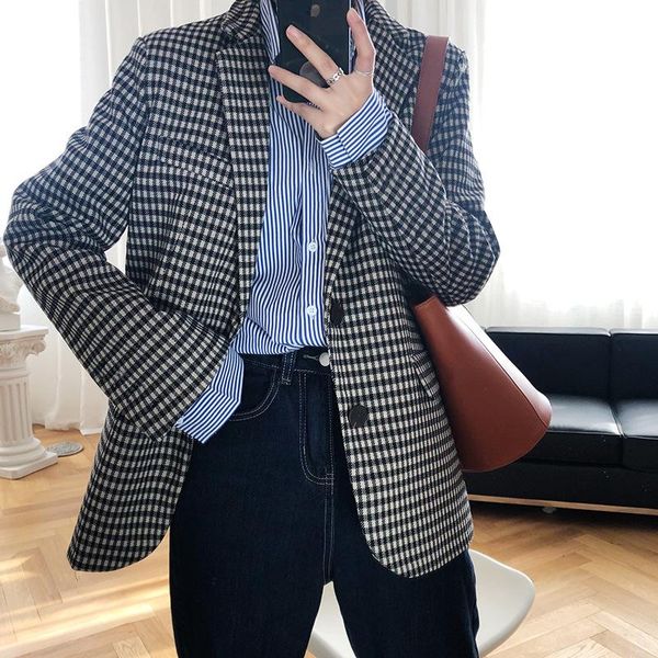 women's suits & blazers ellacey 2021 vintage pockets jackets female retro coat feminino outerwear single breasted plaid women blazer, White;black
women's suits & blazers ellacey 2021 vintage pockets jackets female retro coat feminino outerwear single breasted plaid women blazer, White;black
