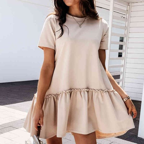 casual dresses summer women's solid color short sleeve loose round neck ruffle a-line vintage mini elegant women, Black;gray
casual dresses summer women's solid color short sleeve loose round neck ruffle a-line vintage mini elegant women, Black;gray