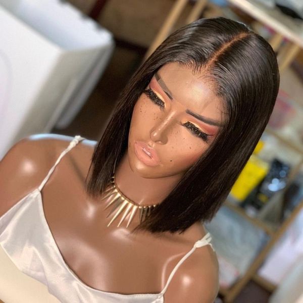 jet black short bob t part lace front wig middle pari human hair wigs with baby for women summer preplucked, Black;brown
jet black short bob t part lace front wig middle pari human hair wigs with baby for women summer preplucked, Black;brown