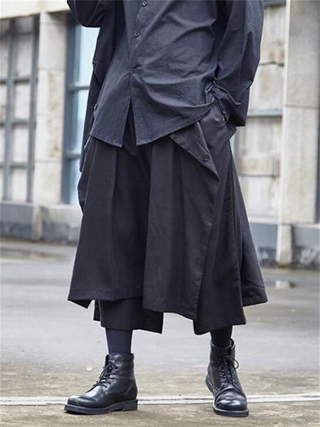 men's pants trouser skirt spring and autumn classic dark hip-hop street personality pleated loose large size wide leg, Black
men's pants trouser skirt spring and autumn classic dark hip-hop street personality pleated loose large size wide leg, Black