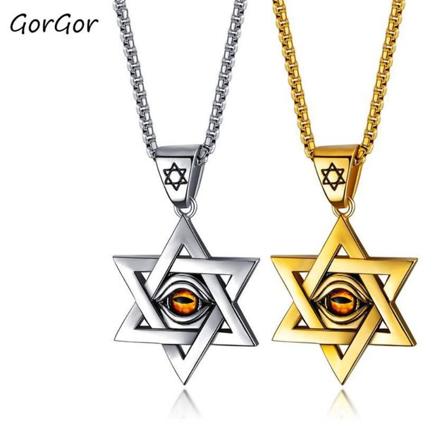 gorgor necklace men titanium steel pattern six-pointed star with demon eye pendant individuality unique accessories tx-1569 necklaces, Silver
gorgor necklace men titanium steel pattern six-pointed star with demon eye pendant individuality unique accessories tx-1569 necklaces, Silver