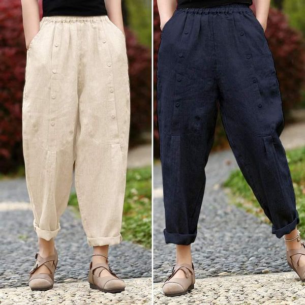 women's pants & capris woman turnip trousers zanzea summer 2021 ladies solid cotton pockets casual stiching pantalon palazzo oversize 5, Black;white
women's pants & capris woman turnip trousers zanzea summer 2021 ladies solid cotton pockets casual stiching pantalon palazzo oversize 5, Black;white