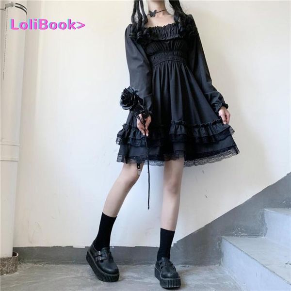 casual dresses lolibook high waist gothic dress puff sleeve lace ruffles party japanese lolita style women princess black mini, Black;gray
casual dresses lolibook high waist gothic dress puff sleeve lace ruffles party japanese lolita style women princess black mini, Black;gray