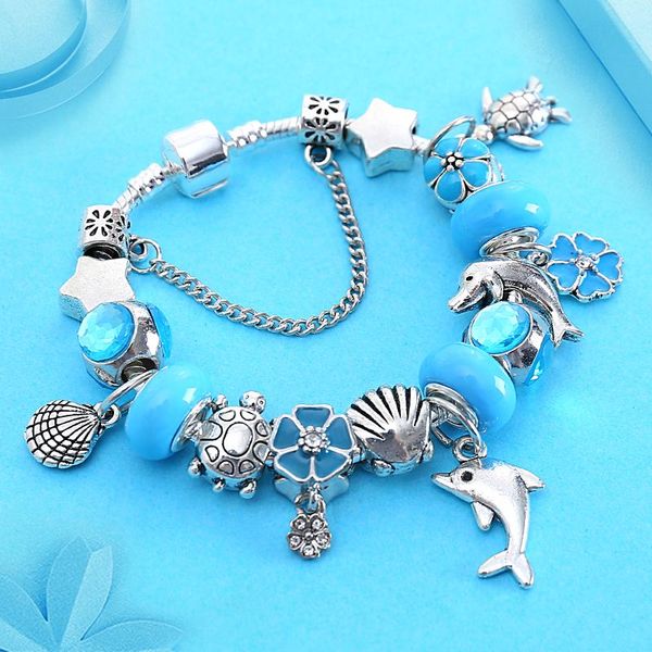 charm bracelets blue style flower crystal enamel bracelet vintage tibetan silver ocean dohin bead & bangles pulseira feminina, Golden;silver
charm bracelets blue style flower crystal enamel bracelet vintage tibetan silver ocean dohin bead & bangles pulseira feminina, Golden;silver