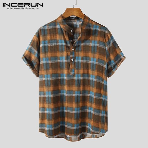 summer short sleeve shirts men casual stand collar plaid loose camisa man vintage button cotton blouse hombre incerun s-3xl men's, White;black
summer short sleeve shirts men casual stand collar plaid loose camisa man vintage button cotton blouse hombre incerun s-3xl men's, White;black