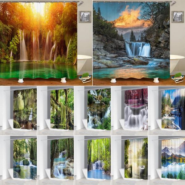waterfall forest landscape bath curtain waterproof fabric shower curtains nature scenery bathroom screen decoration with hooks
waterfall forest landscape bath curtain waterproof fabric shower curtains nature scenery bathroom screen decoration with hooks