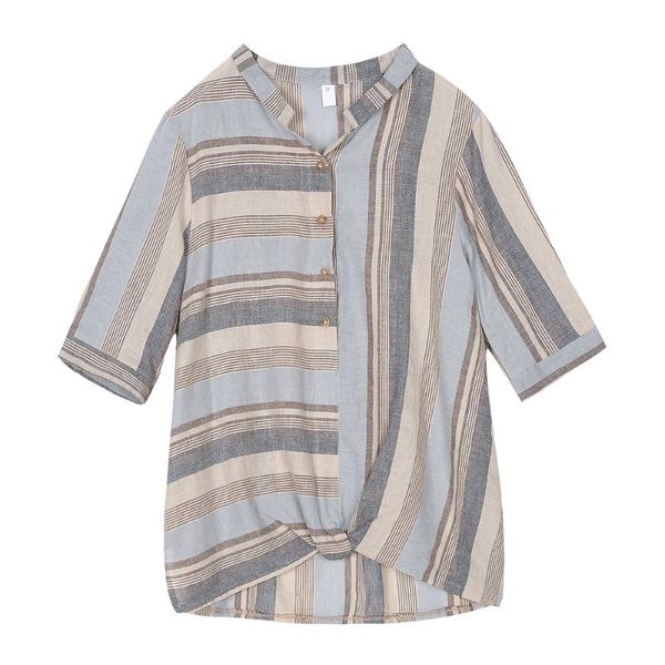 women's blouses & shirts 2021 woman summer casual stripes short sleeves loose single-breasted cotton linen shirt, White
women's blouses & shirts 2021 woman summer casual stripes short sleeves loose single-breasted cotton linen shirt, White
