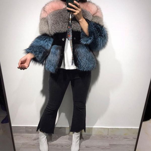 women's fur & faux women natural jacket ladies real, Black