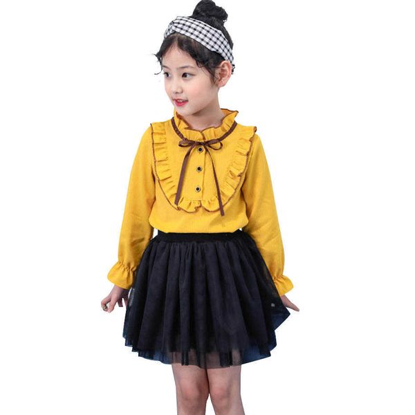 girls blouse ruffle pleated shirt for flare sleeve white fashion spring school clothes 210528, White;black
girls blouse ruffle pleated shirt for flare sleeve white fashion spring school clothes 210528, White;black