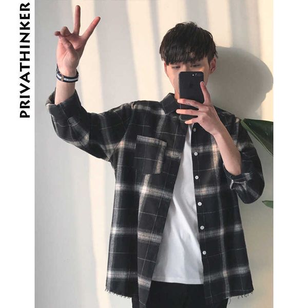 privathinker plaid shirts oversized long sleeve shirt men women casual flannel burr harajuku male strip 210721, White;black
privathinker plaid shirts oversized long sleeve shirt men women casual flannel burr harajuku male strip 210721, White;black