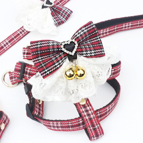 cat collars & leads pet dog harness leash 2 sets bow lace collar flower walking rope chain for small medium suit
cat collars & leads pet dog harness leash 2 sets bow lace collar flower walking rope chain for small medium suit