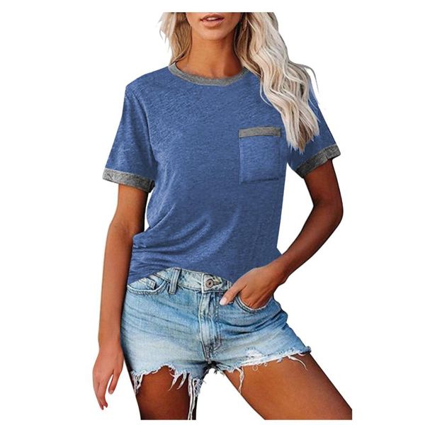 women's t-shirt o neck t shirts short sleeve solid color tunic oversized loose tees with pocket woman t-shirts mujer, White
women's t-shirt o neck t shirts short sleeve solid color tunic oversized loose tees with pocket woman t-shirts mujer, White