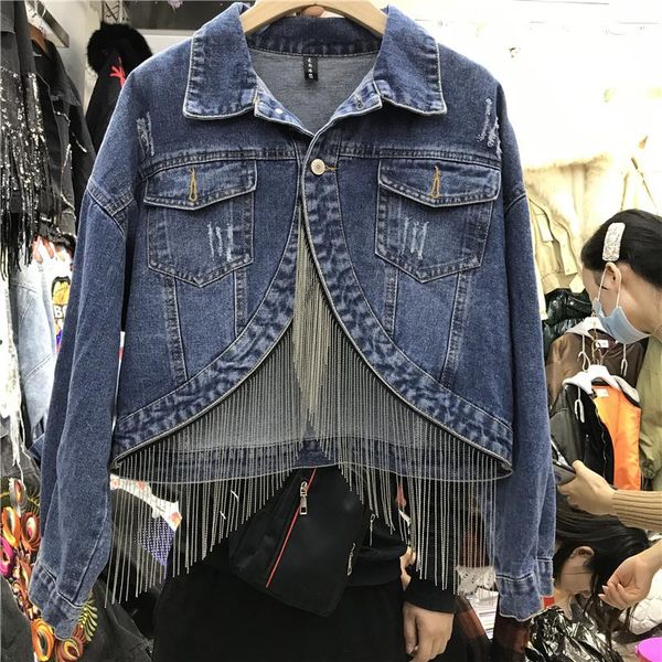 women's jackets 2021 spring and autumn korean loose short denim jacket casual tassel jeans coat student girls cool cowboy outwear, Black;brown
women's jackets 2021 spring and autumn korean loose short denim jacket casual tassel jeans coat student girls cool cowboy outwear, Black;brown