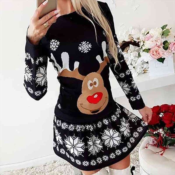 christmas snowflake deer printed spring womens dress autumn long sleeve o neck mini fashion elegant ladies party, Black;gray
christmas snowflake deer printed spring womens dress autumn long sleeve o neck mini fashion elegant ladies party, Black;gray