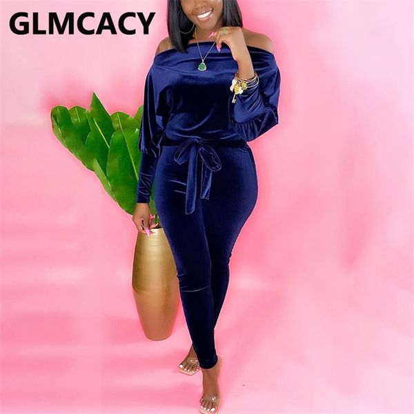 women long sleeve off shoulder jumpsuit velvet slim belted jumpsuits, Black;white
women long sleeve off shoulder jumpsuit velvet slim belted jumpsuits, Black;white