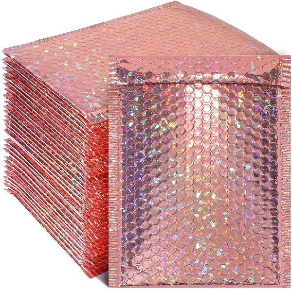 packing bags 50pcs laser rose gold poly bubble mailers bag packaging for small business
packing bags 50pcs laser rose gold poly bubble mailers bag packaging for small business