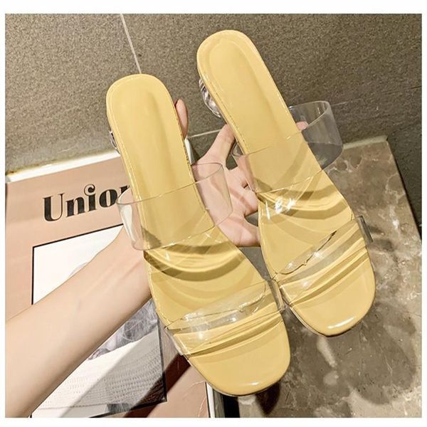 summer women fashion transparent one-word high-heeled sandals slippers thick heel orthopedic open toe comfortable, Black
summer women fashion transparent one-word high-heeled sandals slippers thick heel orthopedic open toe comfortable, Black
