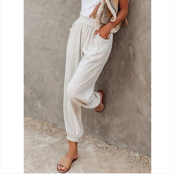 spring and summer fashion women capri mid waist ankle trousers casual loose solid pockets ladies tie foot pants, Black;white
spring and summer fashion women capri mid waist ankle trousers casual loose solid pockets ladies tie foot pants, Black;white