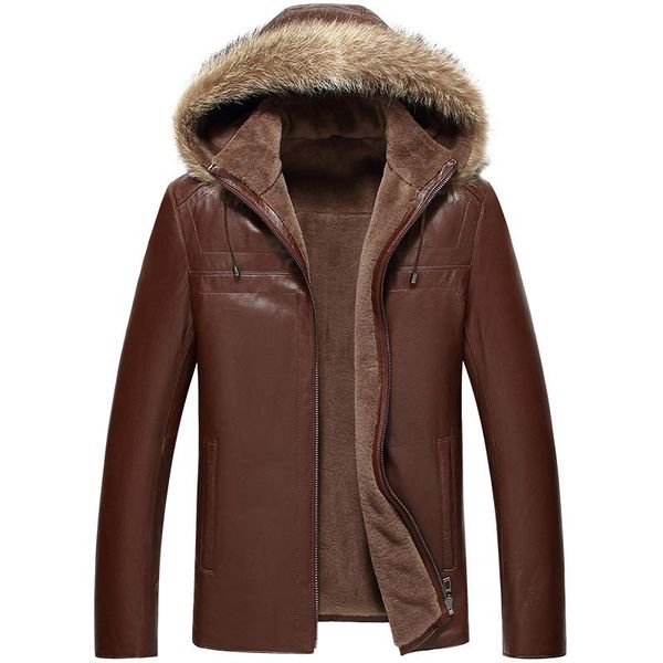 men's leather & faux genuine jacket wool liner short coat winter men raccoon fur collar sheepskin lsy080033 my1156, Black
men's leather & faux genuine jacket wool liner short coat winter men raccoon fur collar sheepskin lsy080033 my1156, Black
