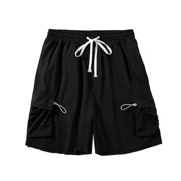 men's shorts men with pockets streetwear knee length short pants ribbons joggers bermuda masculina, White;black
men's shorts men with pockets streetwear knee length short pants ribbons joggers bermuda masculina, White;black