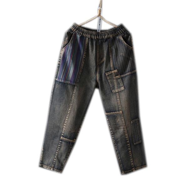 women stripes patchwork jeans retro vintage denim pants bottoms big loose long female black casual elastic waist b01241817 women's, Blue
women stripes patchwork jeans retro vintage denim pants bottoms big loose long female black casual elastic waist b01241817 women's, Blue