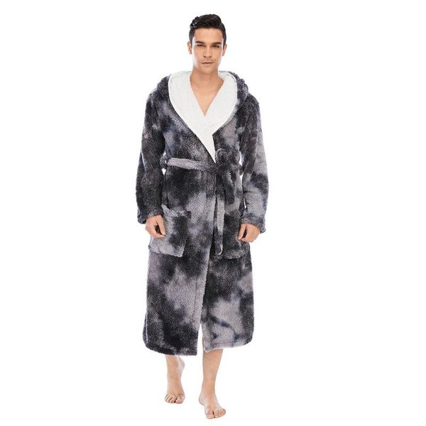 men's sleepwear winter tie dye coral fleece mens pajamas nightgown robe warm hooded flannel males bathrobe kimono pijamas home clothes, Black;brown
men's sleepwear winter tie dye coral fleece mens pajamas nightgown robe warm hooded flannel males bathrobe kimono pijamas home clothes, Black;brown