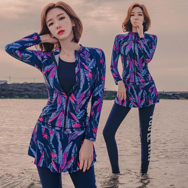 feather printing long swimsuit women navy blue 4 pcs beachwear rash guards swimwear for female surfing snorkelling swimming suit one-piece s
feather printing long swimsuit women navy blue 4 pcs beachwear rash guards swimwear for female surfing snorkelling swimming suit one-piece s