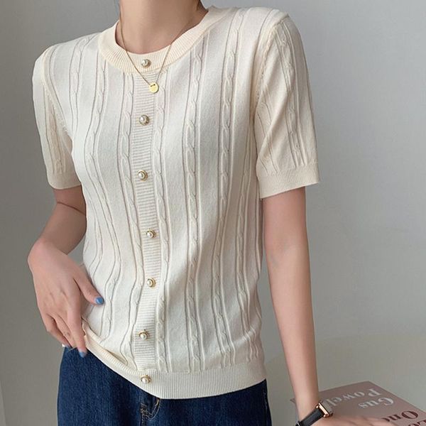 women's t-shirt alien kitty 2021 summer tees basic brief stylish knitted solid o-neck office lady t-shirts women minimalist chic, White
women's t-shirt alien kitty 2021 summer tees basic brief stylish knitted solid o-neck office lady t-shirts women minimalist chic, White