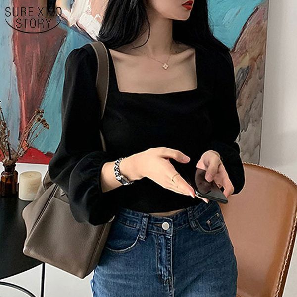 autumn vintage black long sleeve shirt women square collar short corset blouse femme casual female shirts 12455 210508, White
autumn vintage black long sleeve shirt women square collar short corset blouse femme casual female shirts 12455 210508, White