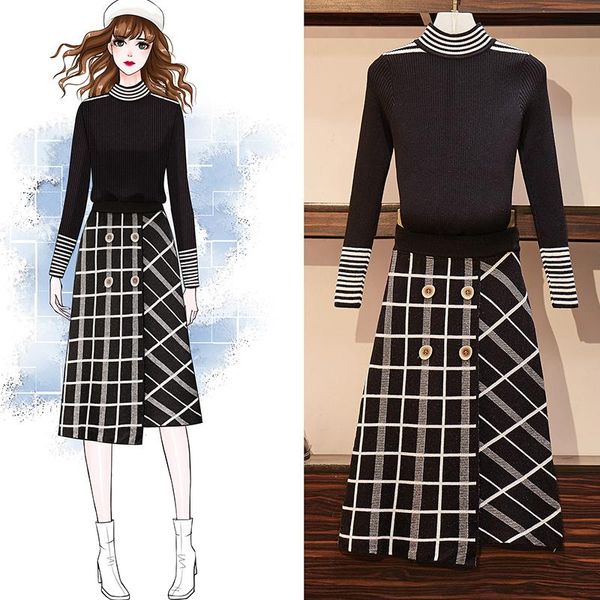 two piece dress office lady autumn knitted sweaters 2 set runway women pullover + plaid skirt plus size 4xl knit suit, White
two piece dress office lady autumn knitted sweaters 2 set runway women pullover + plaid skirt plus size 4xl knit suit, White