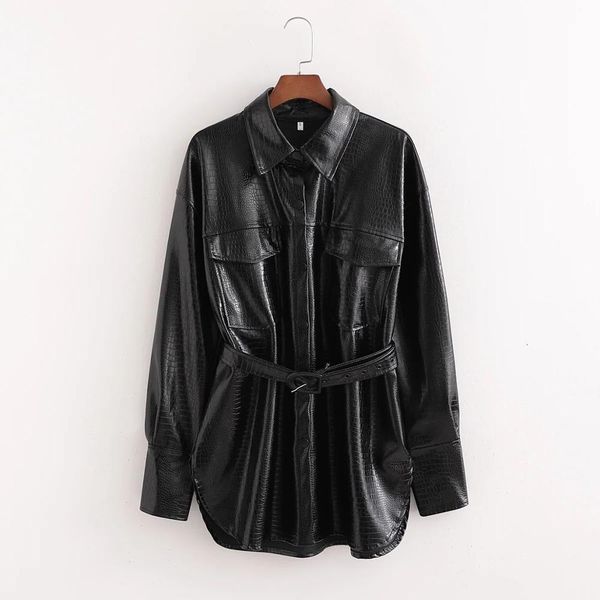 leather fall winter women jackets faux leather belted long sleeves woman coat overshirt casual fashion clothes, Black
leather fall winter women jackets faux leather belted long sleeves woman coat overshirt casual fashion clothes, Black