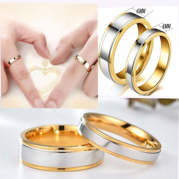 wedding rings stainless steel ring simple design couple alliance 4mm 6mm width band for women and men, Slivery;golden
wedding rings stainless steel ring simple design couple alliance 4mm 6mm width band for women and men, Slivery;golden