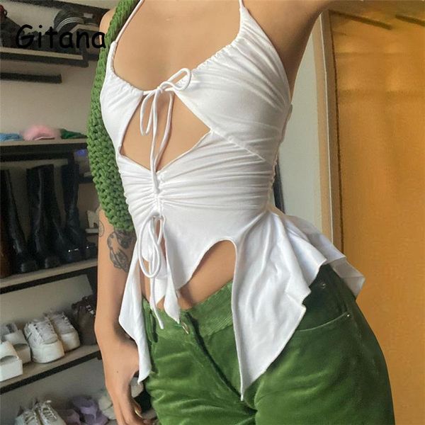 women's tanks & camis gitana 2021 summer ruffles cut out white tank y2k fashion women bandage hollow halter drawstring clubwear
women's tanks & camis gitana 2021 summer ruffles cut out white tank y2k fashion women bandage hollow halter drawstring clubwear