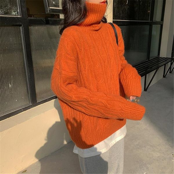 women's sweaters autumn winter turtleneck sweater women thick knit pullovers korean casual loose knitted top, White;black
women's sweaters autumn winter turtleneck sweater women thick knit pullovers korean casual loose knitted top, White;black