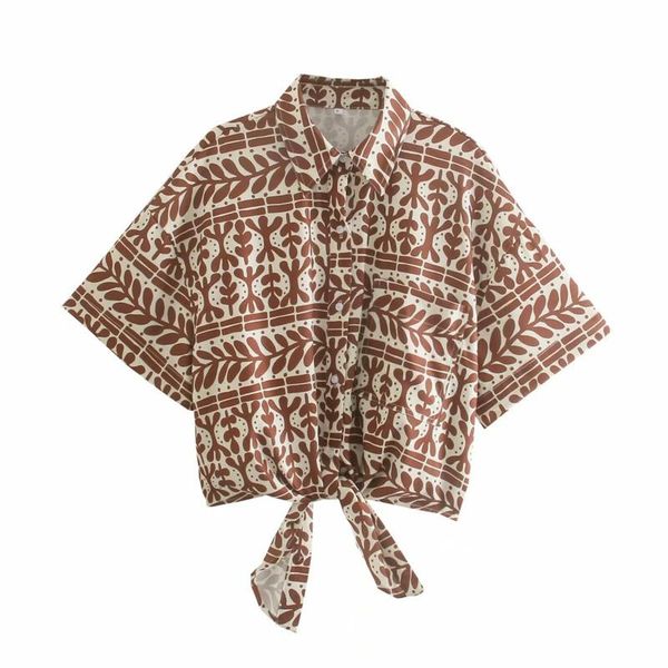women's blouses & shirts linen print shirt women vintage short sleeve turn-down neck single-breasted pocket 2021 summer casual hem bow, White
women's blouses & shirts linen print shirt women vintage short sleeve turn-down neck single-breasted pocket 2021 summer casual hem bow, White