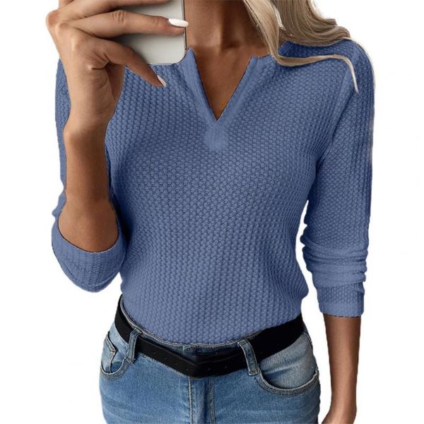 women's blouses & shirts stylish basic slim blouse solid color waffle spring autumn casual long sleeve v neck office pullover daily st, White
women's blouses & shirts stylish basic slim blouse solid color waffle spring autumn casual long sleeve v neck office pullover daily st, White