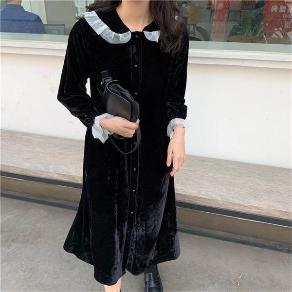 dresses black veet patchwork lace chic vintage ol elegant peter pan collar retro sweet women long es, Black;gray
dresses black veet patchwork lace chic vintage ol elegant peter pan collar retro sweet women long es, Black;gray