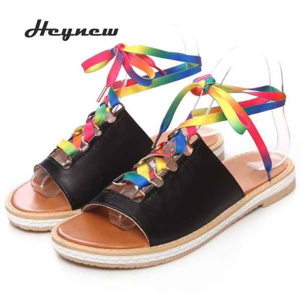 fashion multicolor strap lace up summer sandals ankle bandage beach slippers women flat with roman dress shoes female, Black
fashion multicolor strap lace up summer sandals ankle bandage beach slippers women flat with roman dress shoes female, Black