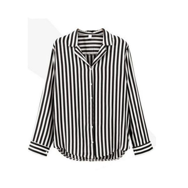 autumn casual loose striped blouse lady long-sleeved shirt european and american all-match women's blouses & shirts, White
autumn casual loose striped blouse lady long-sleeved shirt european and american all-match women's blouses & shirts, White
