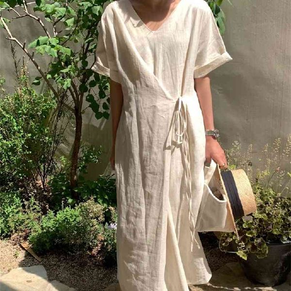 summer women dresses loose lace up casual v-neck backwards cotton and linen vintage wild long bandage dress 210416, White
summer women dresses loose lace up casual v-neck backwards cotton and linen vintage wild long bandage dress 210416, White