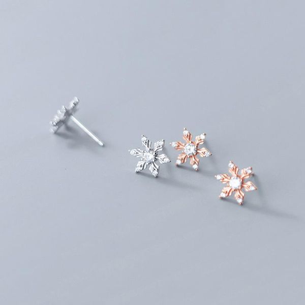 real 925 sterling silver zircon snowflake stud earrings for fashion women cute fine jewelry minimalist accessories, Golden;silver
real 925 sterling silver zircon snowflake stud earrings for fashion women cute fine jewelry minimalist accessories, Golden;silver