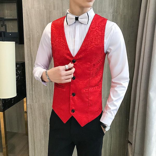 men's vests fashion jacquard red blue black mens business casual vest asian size s m xl xxl xxxl 4xl 5xl classic men, Black;white
men's vests fashion jacquard red blue black mens business casual vest asian size s m xl xxl xxxl 4xl 5xl classic men, Black;white