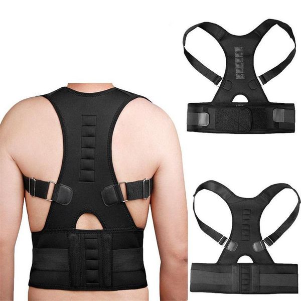 male female back brace belt lumbar support straight corrector de espalda adjustable magnetic posture corset s-xxl, Black;blue
male female back brace belt lumbar support straight corrector de espalda adjustable magnetic posture corset s-xxl, Black;blue