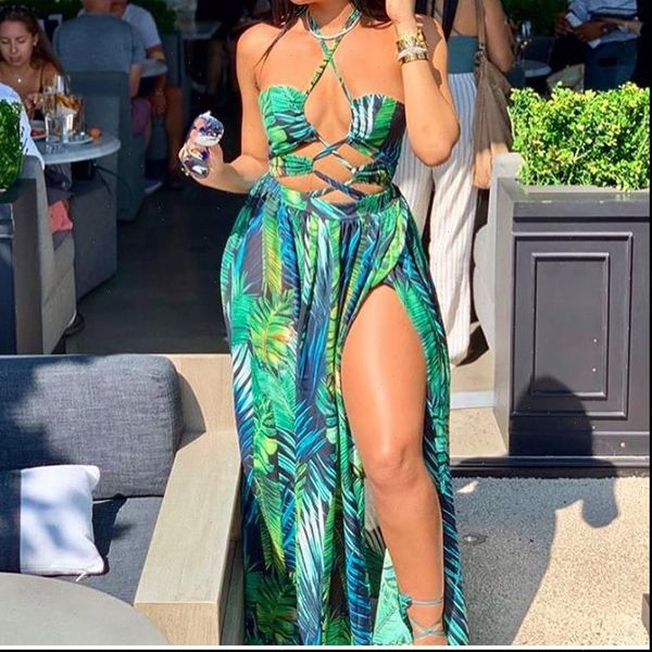 print green leaves womens dress chiffon beach long women halter high split bikini swimsuit bathing suit, Black;gray
print green leaves womens dress chiffon beach long women halter high split bikini swimsuit bathing suit, Black;gray