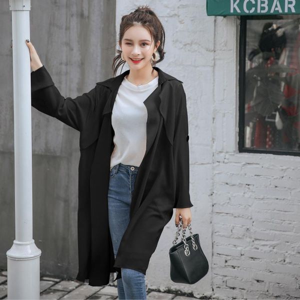 women's trench coats 2021 autumn preppy style women long coat loose turn-down collar black brick red apricot 9002, Tan;black
women's trench coats 2021 autumn preppy style women long coat loose turn-down collar black brick red apricot 9002, Tan;black