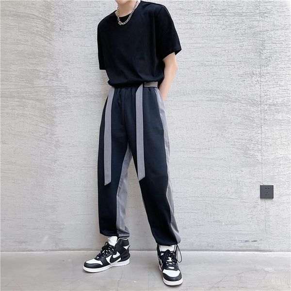 man chic streetwear vintage trousers men black gray splice elastic waist belt loose casual sports style thin suit pants male men's
man chic streetwear vintage trousers men black gray splice elastic waist belt loose casual sports style thin suit pants male men's