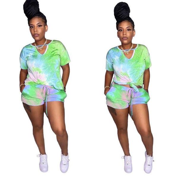 women's tracksuits tie-dye v-neck casual fashion home sports shorts two-piece suit, Gray
women's tracksuits tie-dye v-neck casual fashion home sports shorts two-piece suit, Gray