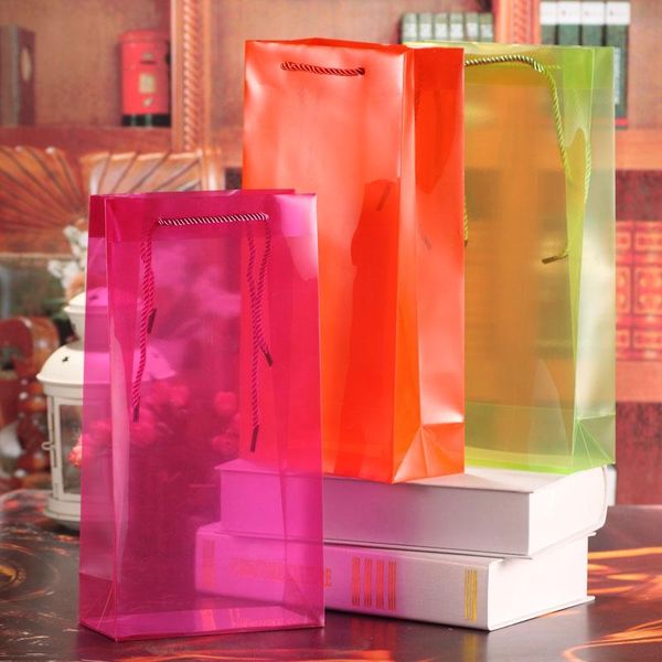 gift wrap colorful clear pp bag wine packing 3x17x8cm 6.7" three-ply pvc rope red green juice oil champange bottle carrier holder
gift wrap colorful clear pp bag wine packing 3x17x8cm 6.7" three-ply pvc rope red green juice oil champange bottle carrier holder