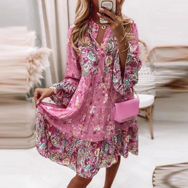 casual dresses boho retro floral print pleated party dress spring v neck elegant office lady 2021 autumn flare sleeve women vestido, Black;gray
casual dresses boho retro floral print pleated party dress spring v neck elegant office lady 2021 autumn flare sleeve women vestido, Black;gray